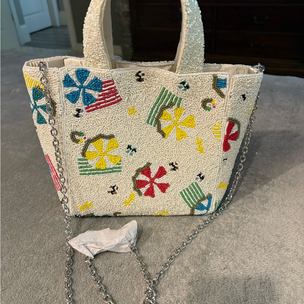 Colorful Beaded Tote Bag